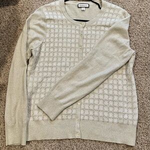 Charter Club Gold Thread Honeycomb Cardigan